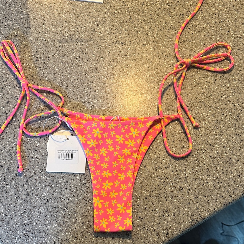 Kulani Kinis Pink and Yellow Floral Bikini Bottom